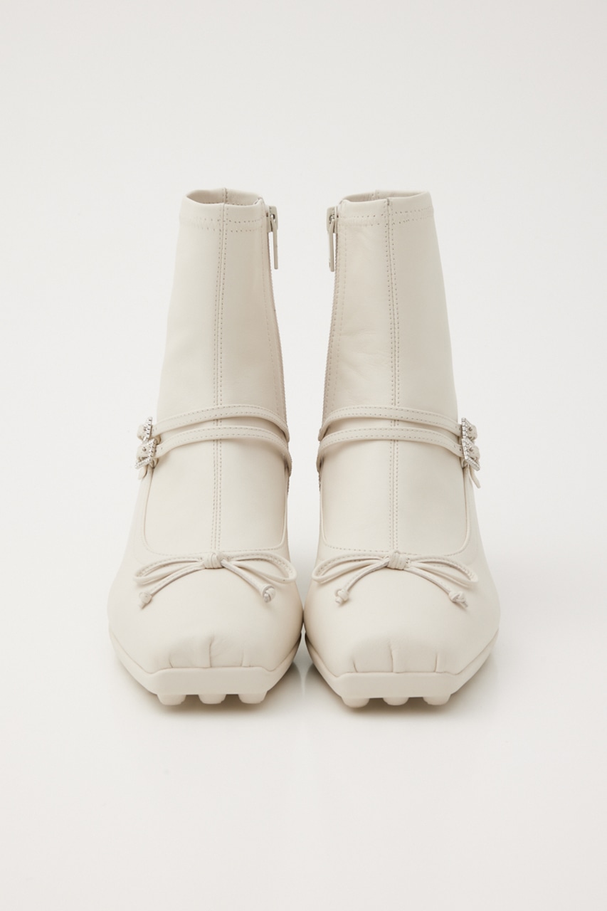 ドライビングリボンコンビストレッチブーツ WHT 23.5cm