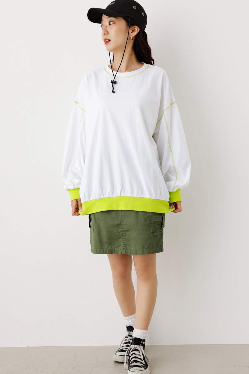 【一部店舗・WEB限定】Color ステッチL/S Tシャツ WHT FREE