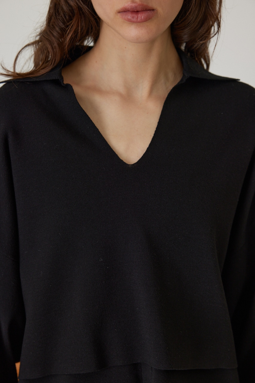 Smooth touch skipper knit tops