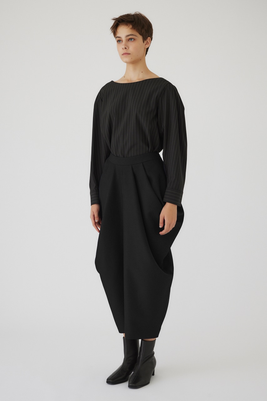 【LIMITED SALE】Shoulder volume scarf set BLK FREE