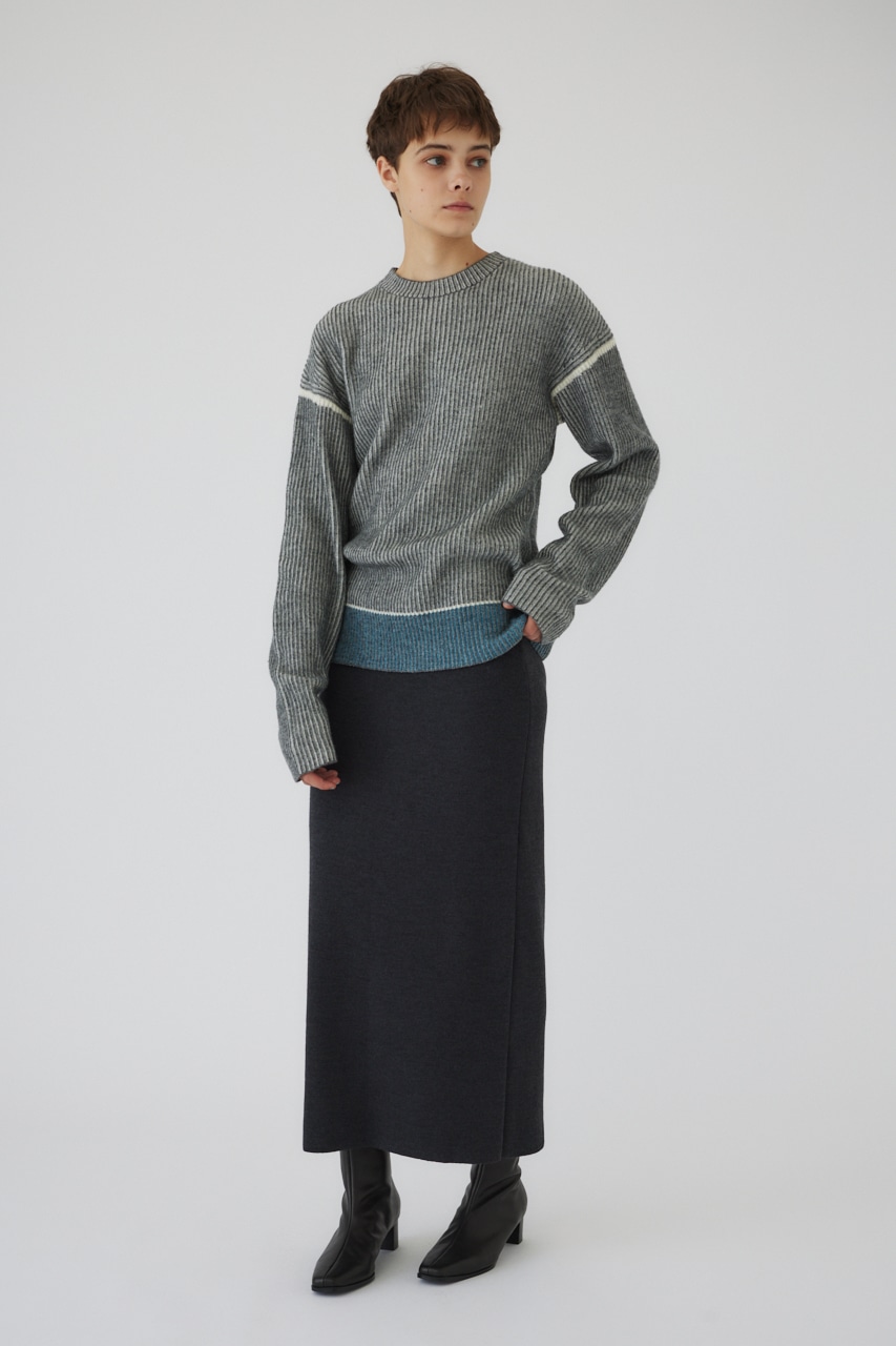 4type basic knit SK C.GRY 36