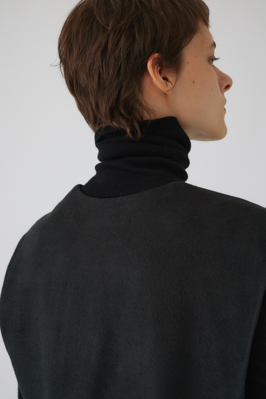 Soft felt long vest L/BLK 36