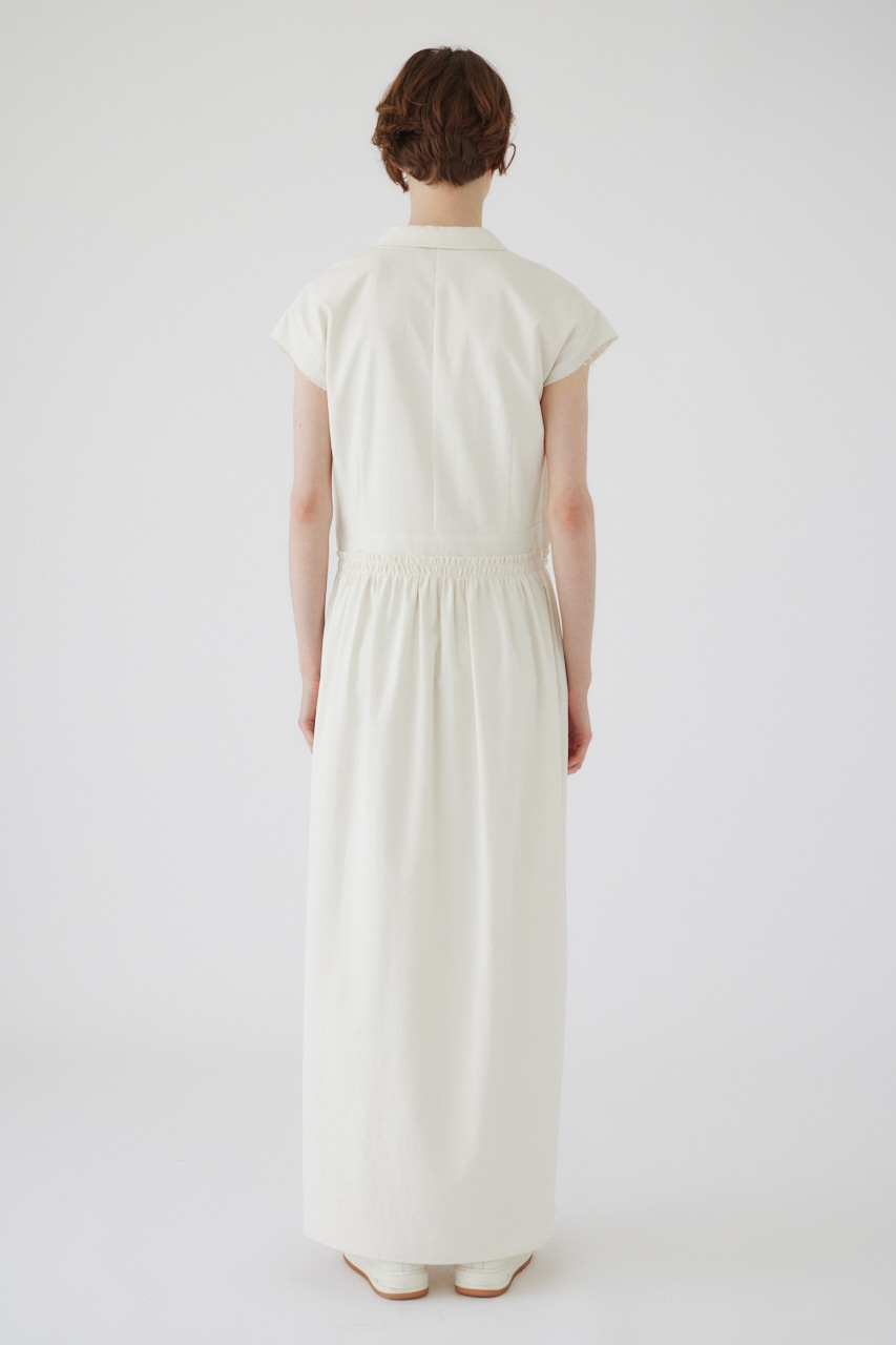 Waist narrow long dress O/WHT 36
