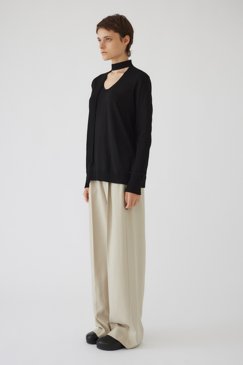 【LIMITED SALE】Classic tie knit BLK FREE