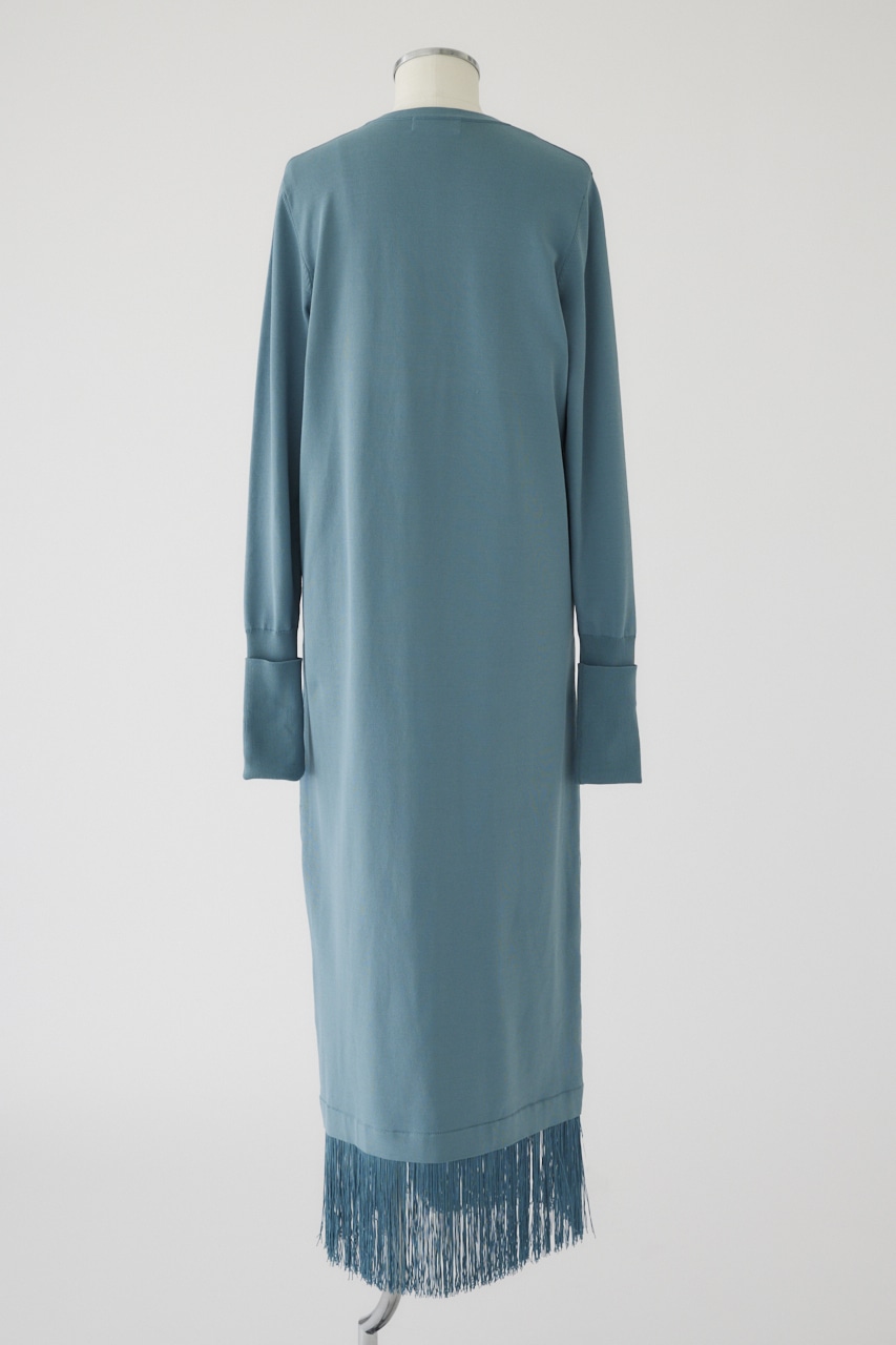 【LIMITED SALE】Fringe flare dress BLU 38