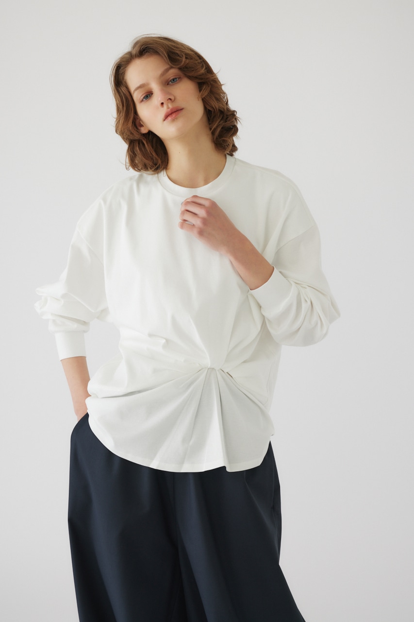 【LIMITED SALE】Front twist cut tops WHT FREE