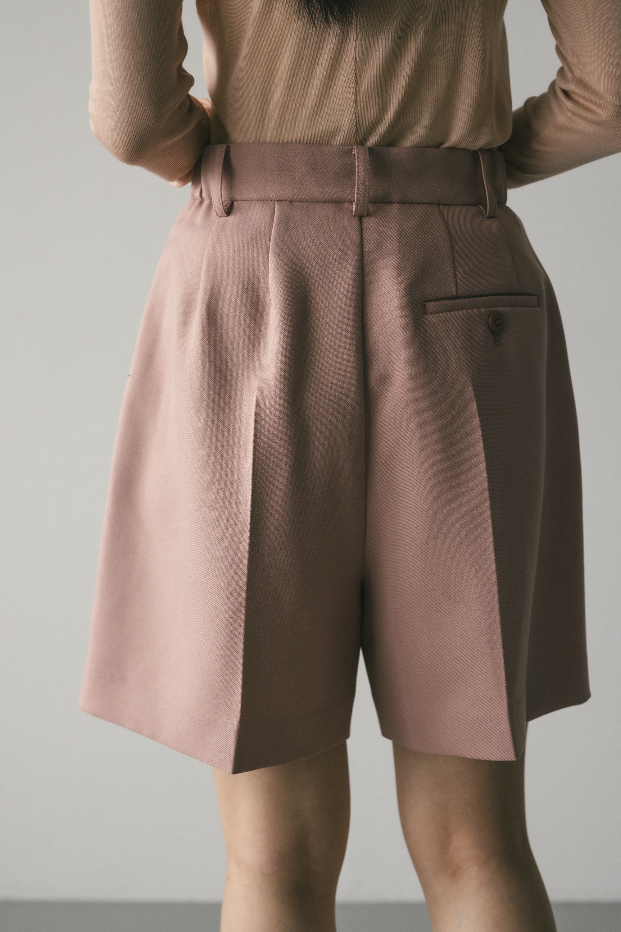 センタープレスハーフパンツ PNK S