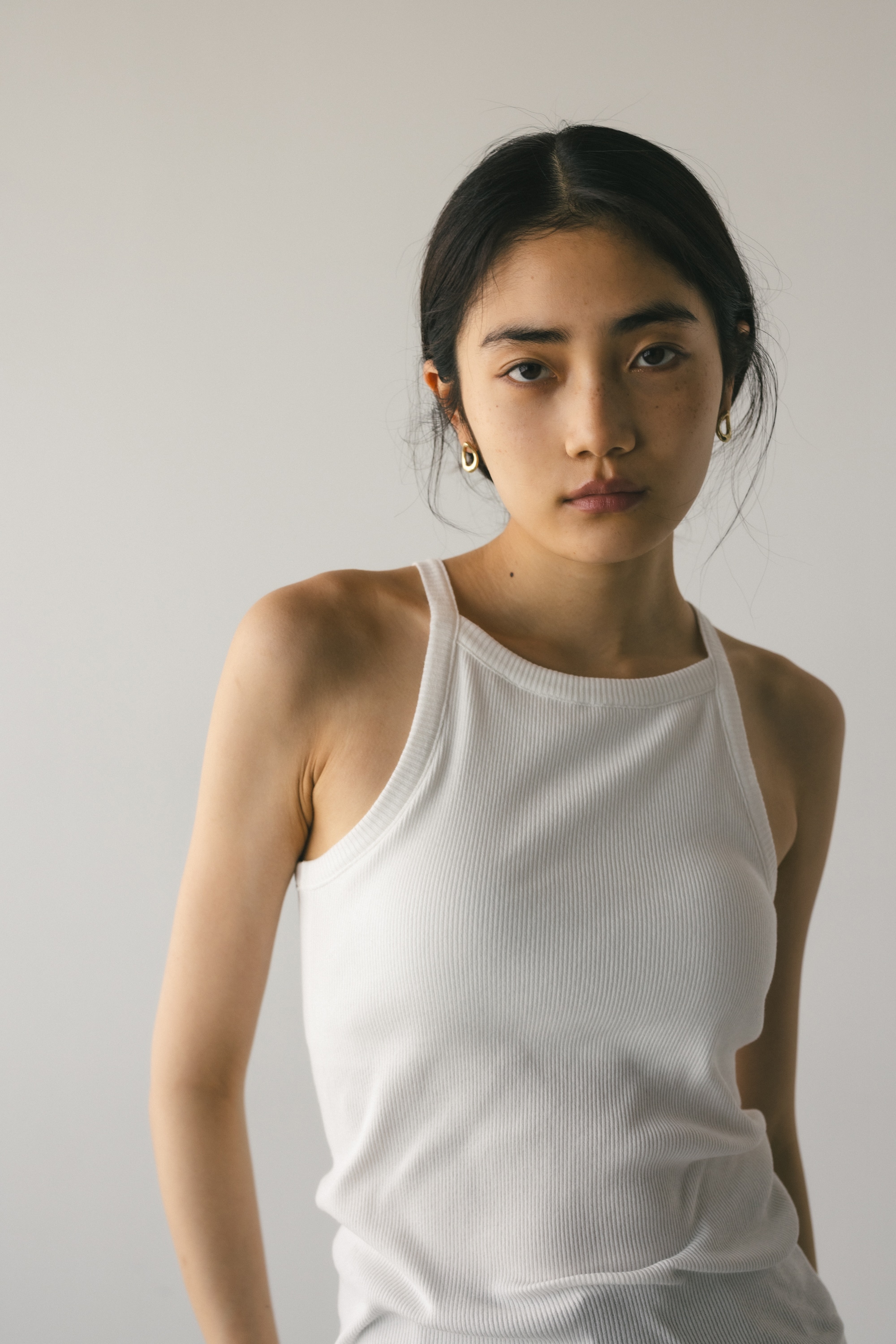 カップ付きスクエアキャミソール WHT M