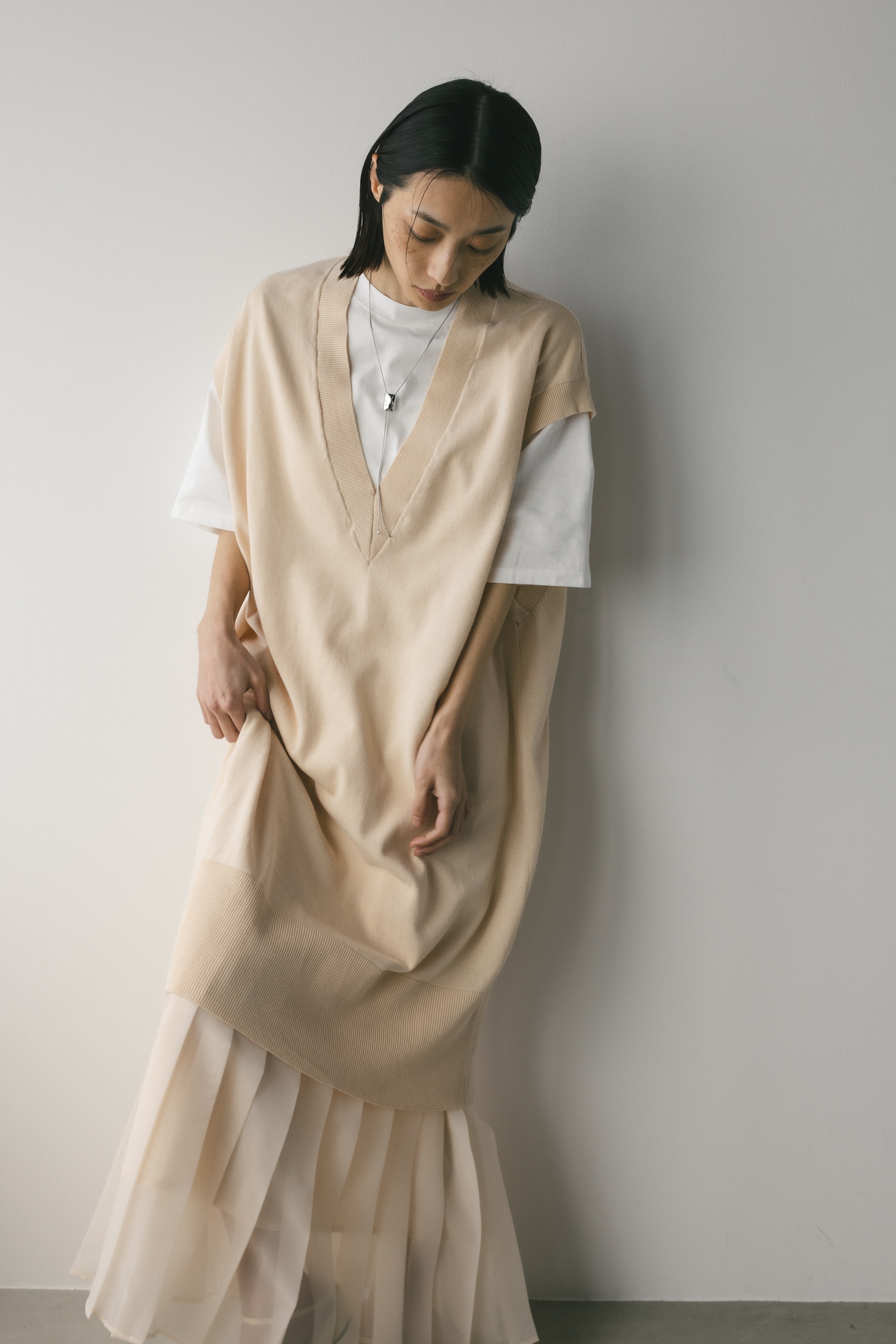 STYLEMIXER | オーバーサイズニットベスト (タンクトップ