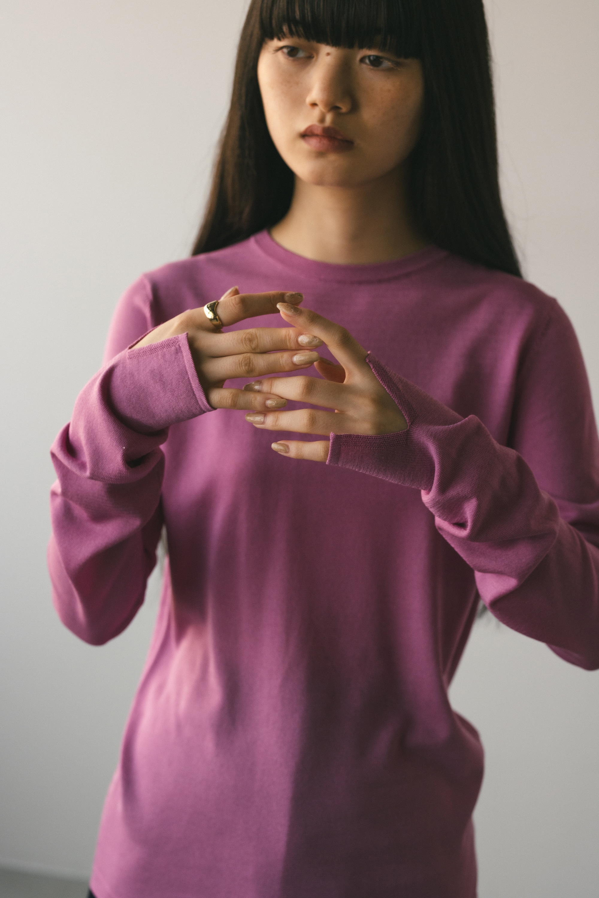 スリットスリーブニット PNK FREE