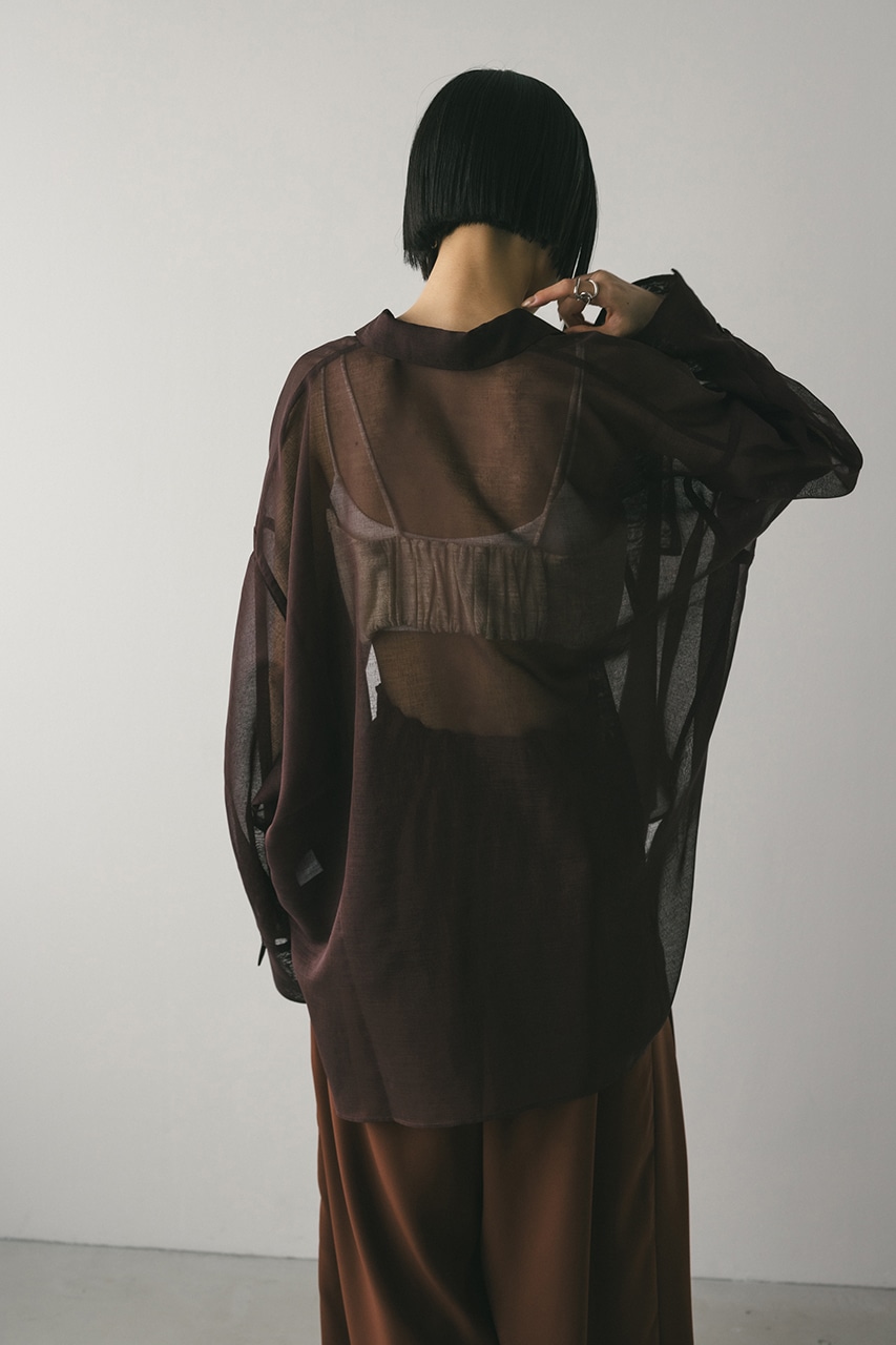 ルーズポケットシアーシャツ BRN FREE