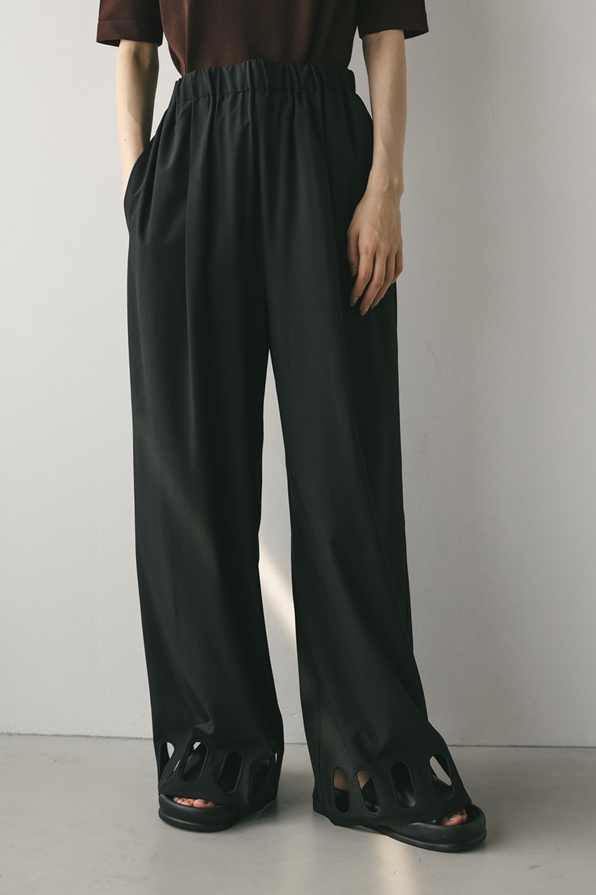 ヘムホールリラックスパンツ BLK M