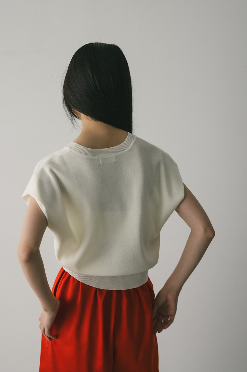 ショルダータックショートニット WHT FREE