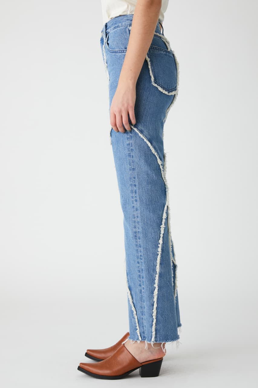 Womens Clothing Jeans Wide-leg jeans Chloé Denim White Flared High-waisted Jeans With Patchwork 