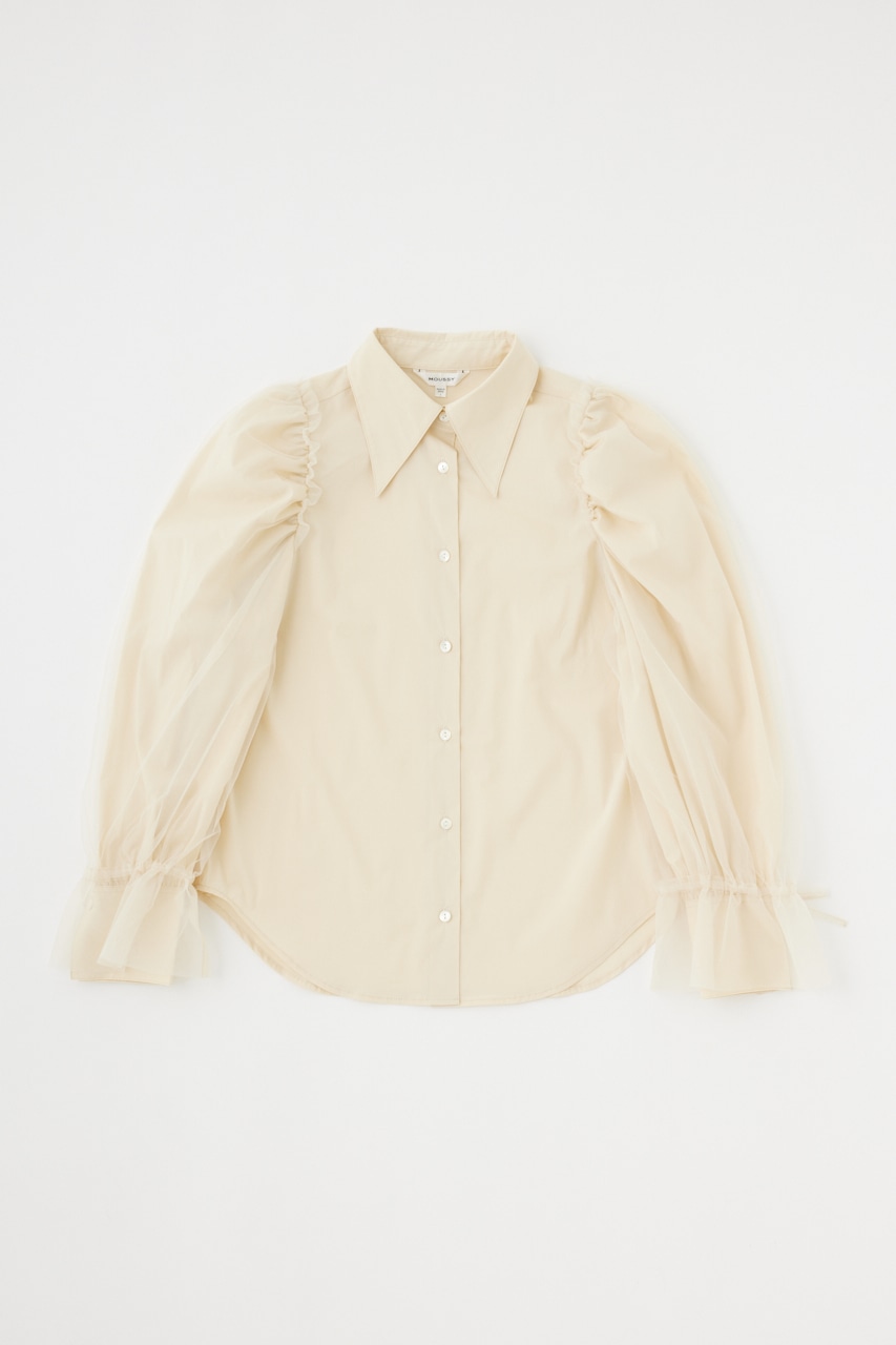 MOUSSY | TULLE SLEEVE シャツブラウス (シャツ・ブラウス ) |SHEL