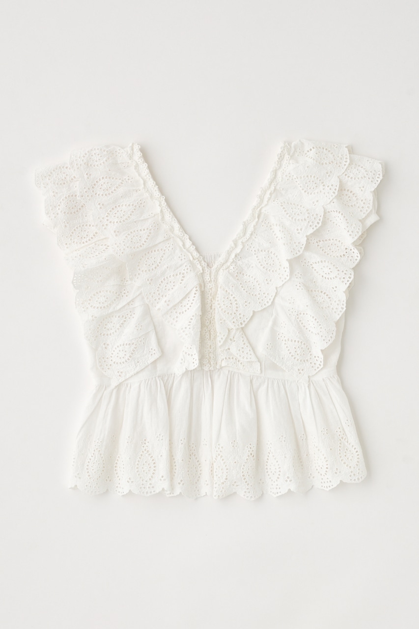 MOUSSY | EYELET CAPSLEEVE ブラウス (シャツ・ブラウス ) |SHEL