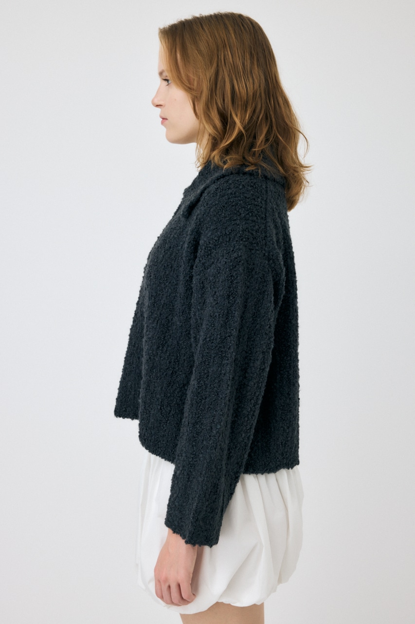 OPEN COLLAR ニット C.GRY FREE