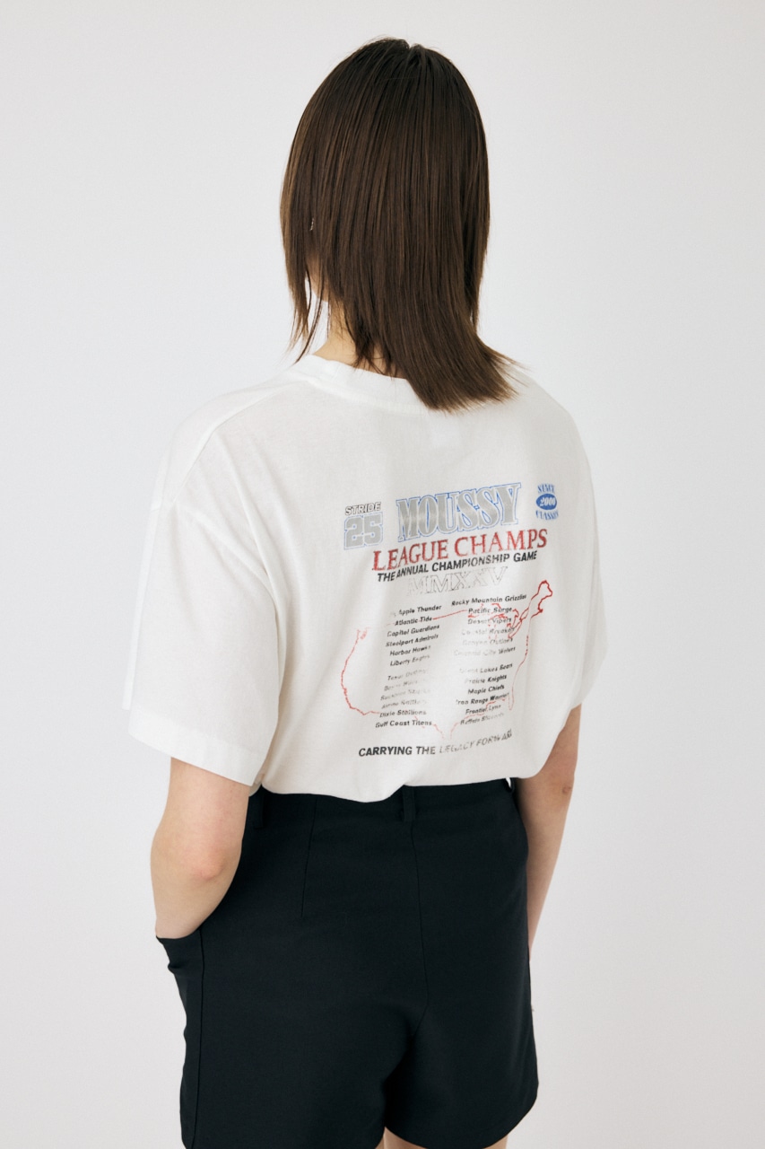 MOUSSY LEAGUE CHAMPS 25 Tシャツ O/WHT FREE