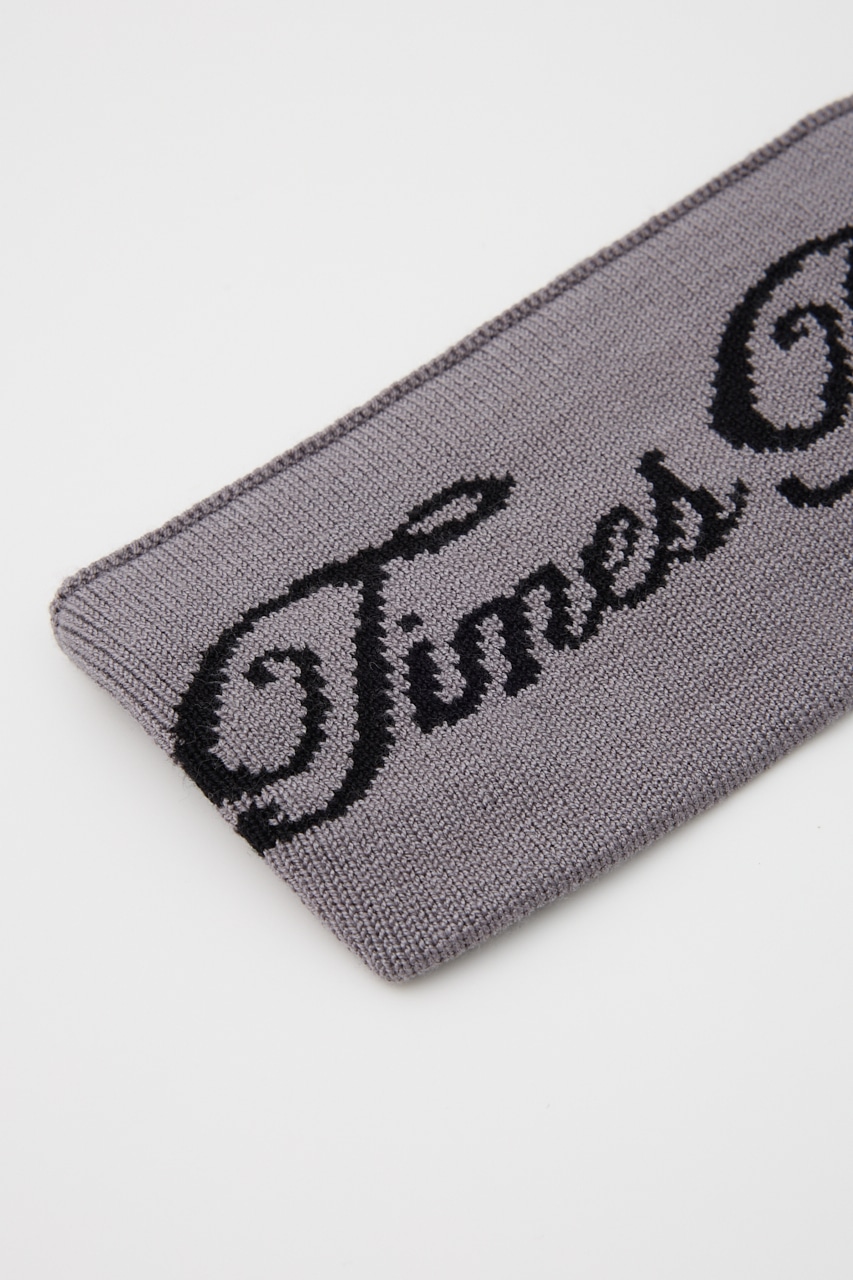 LOGO KNIT HAIR BAND GRY FREE