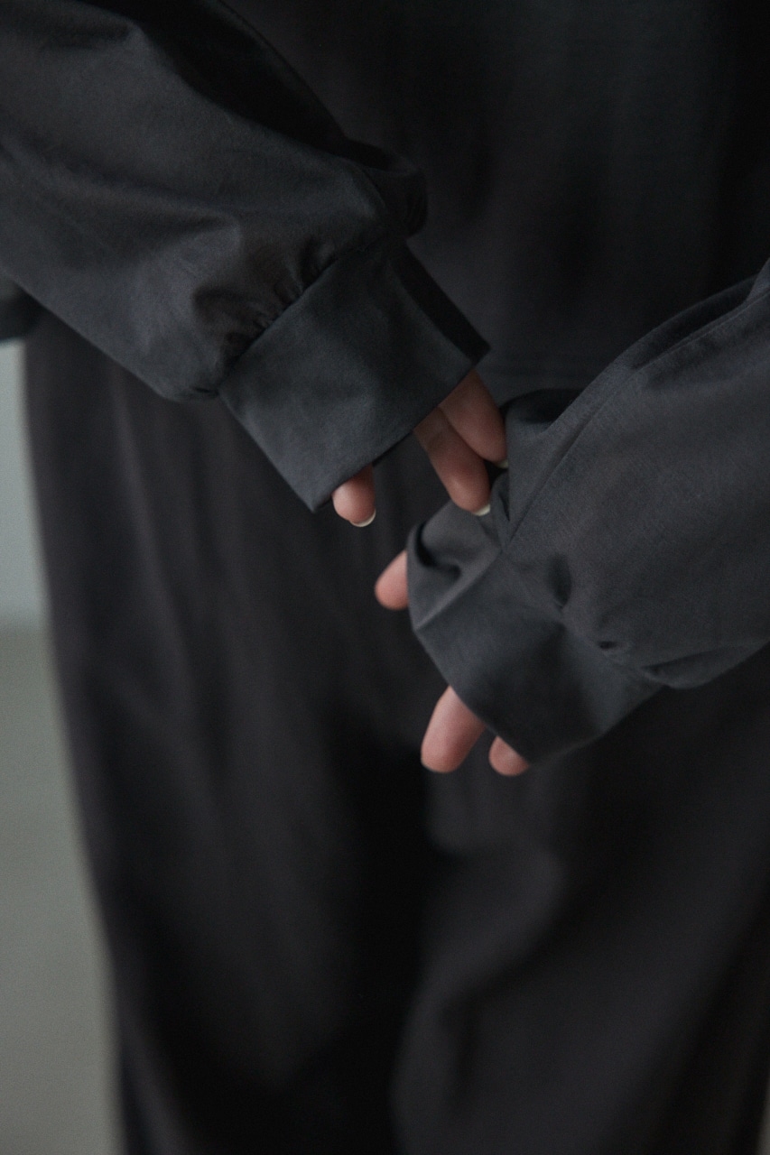 sheer long t-shirt L/BLK FREE