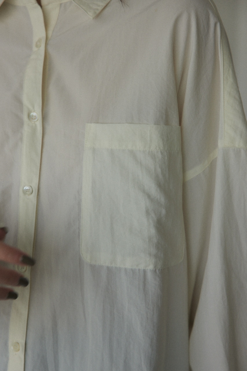 nylon big shirt O/WHT FREE