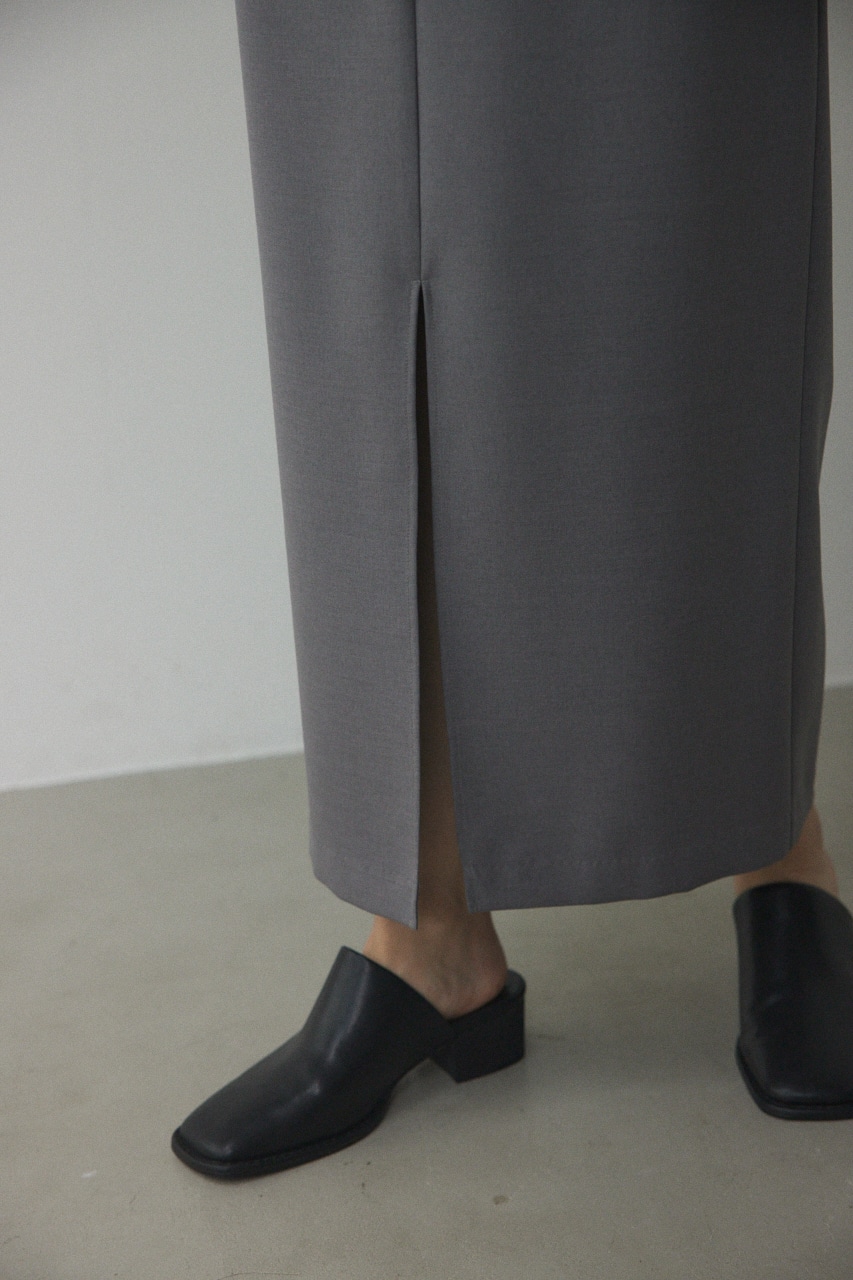 basic tight slit skirt GRY 2
