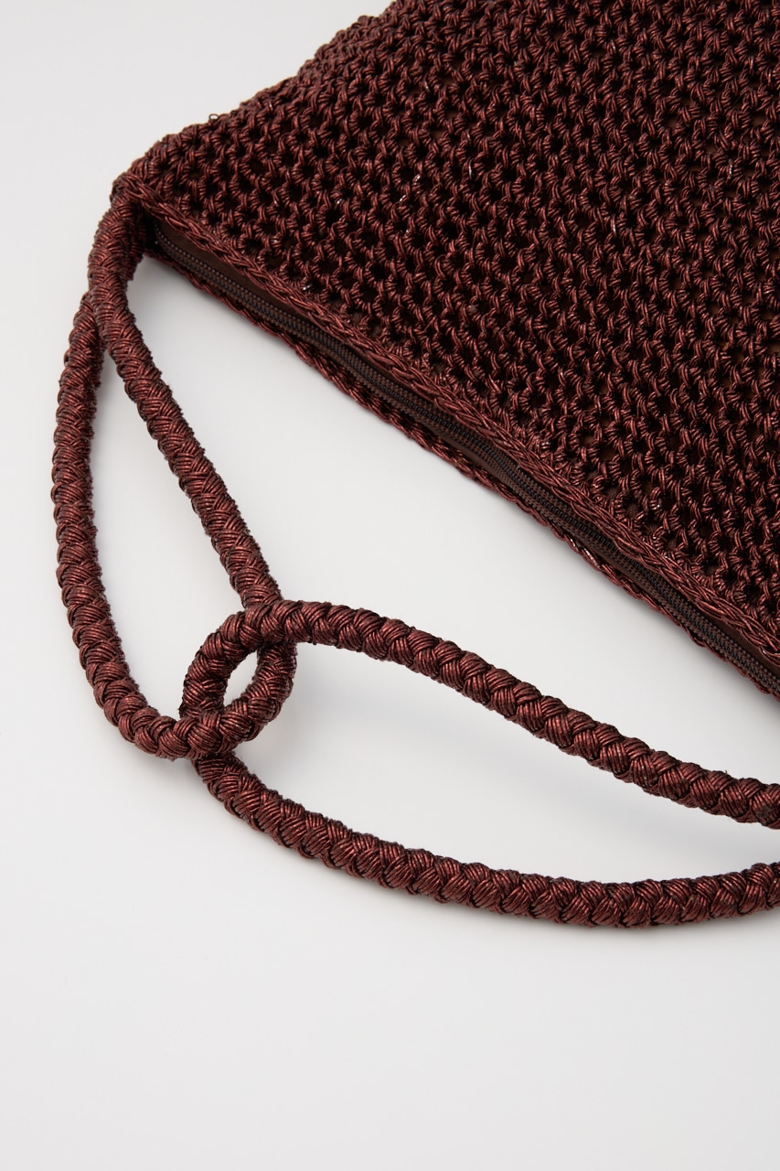 【SHEL'TTER SELECT】2wayハンドルメタリックコード編みバッグ D/GLD FREE