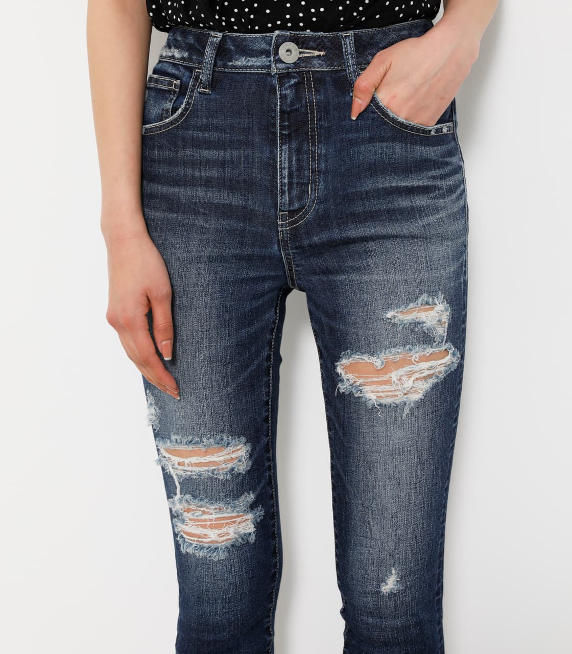 rienda | Crash DENIM J／W アンクルスキニー PT (スキニー ) |SHEL  