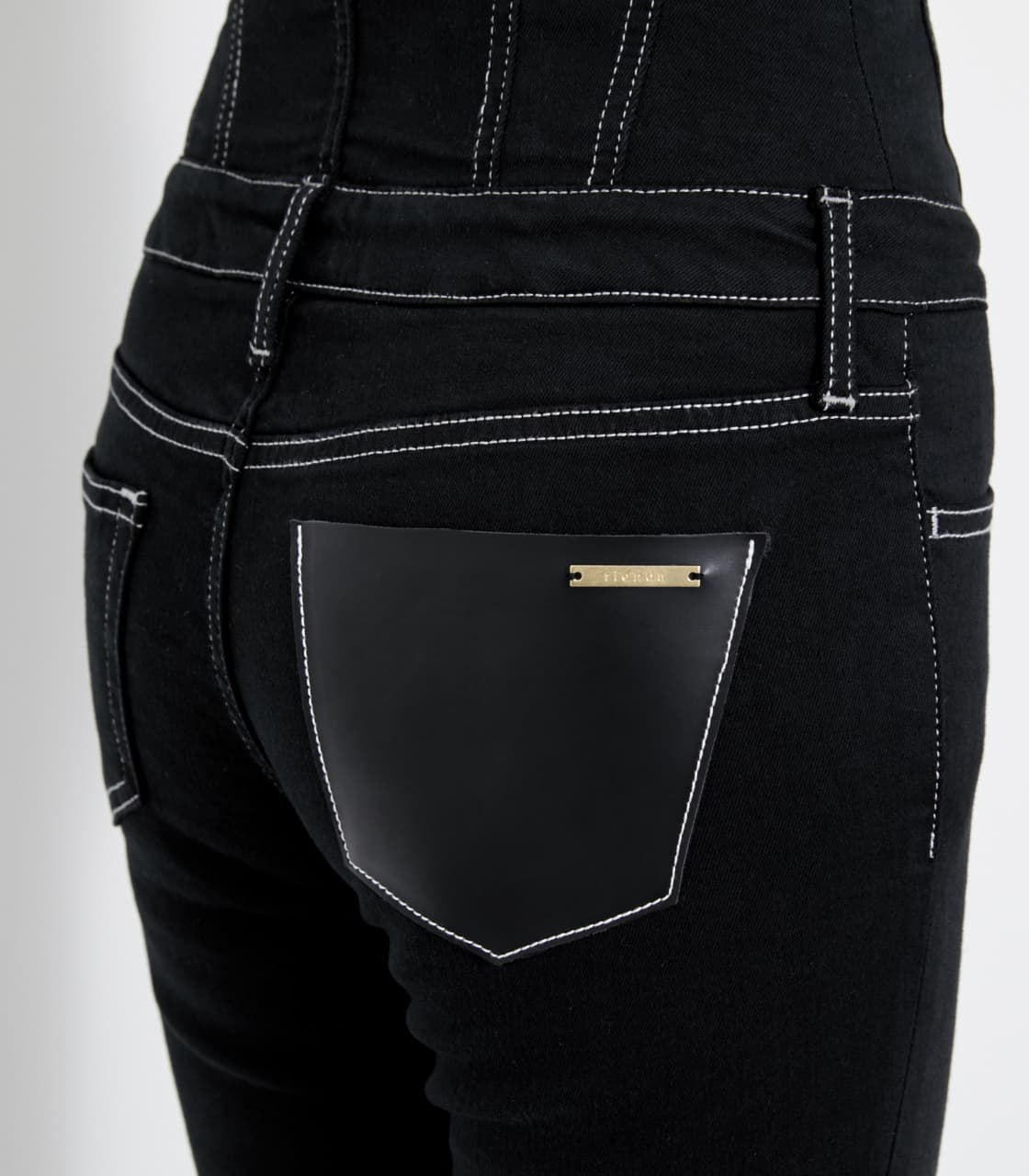 rienda | エコレザーポケットH／W DENIMスキニーPT (スキニー ) |SHEL  