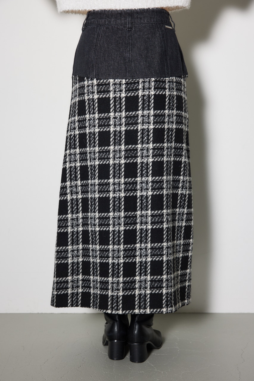 マルチパターンジャストウエストAラインスカート BLK S