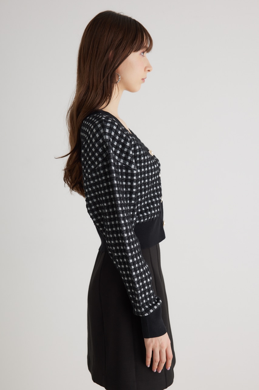 バンピーチェックKnitCD TOP BLK FREE
