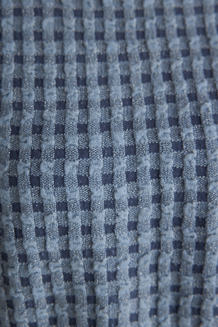 バンピーチェックKnitCD TOP BLU FREE