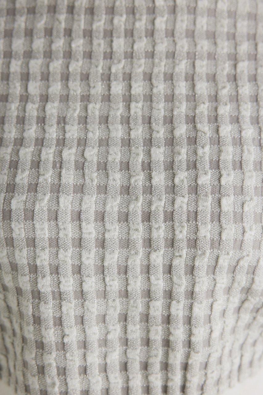 バンピーチェックKnitCD TOP GRY FREE