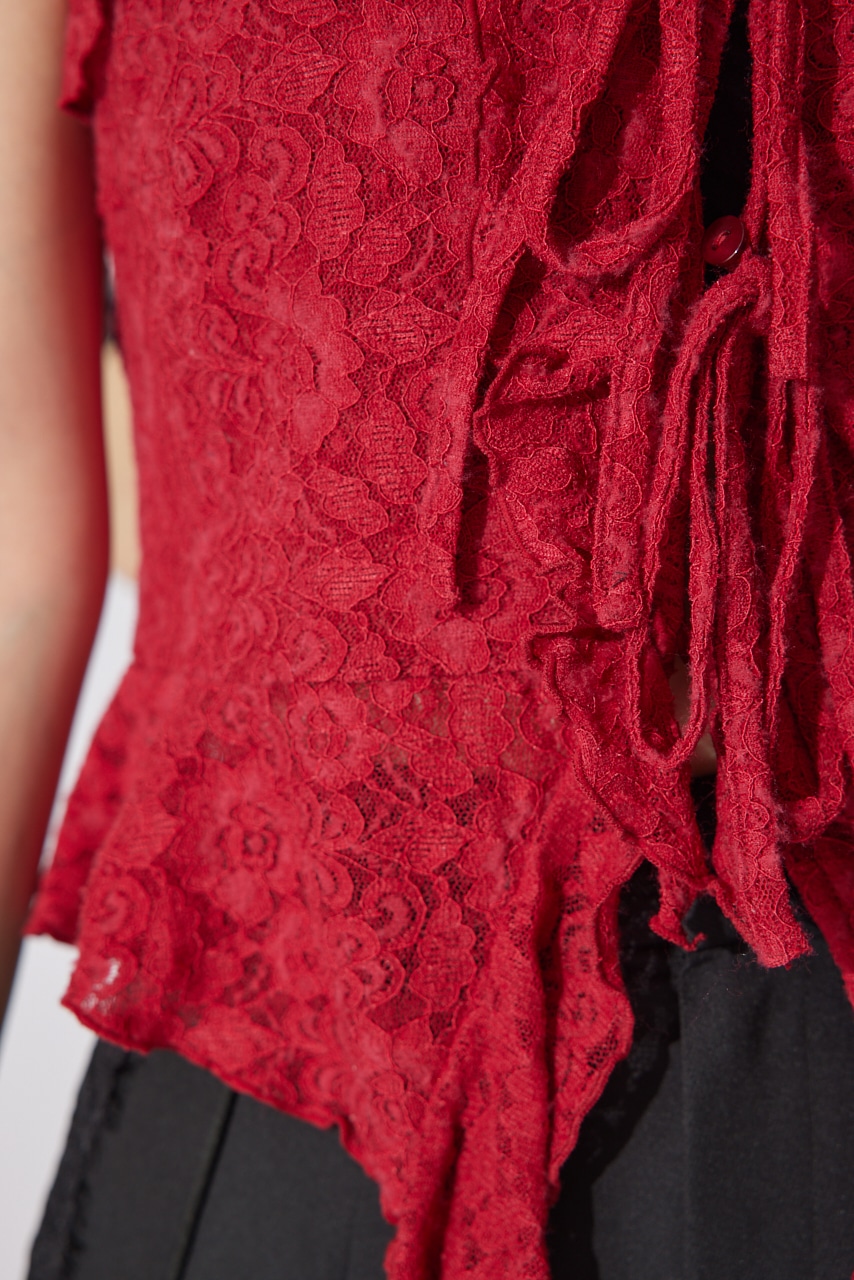 シンメトリーキャミトップス RED M