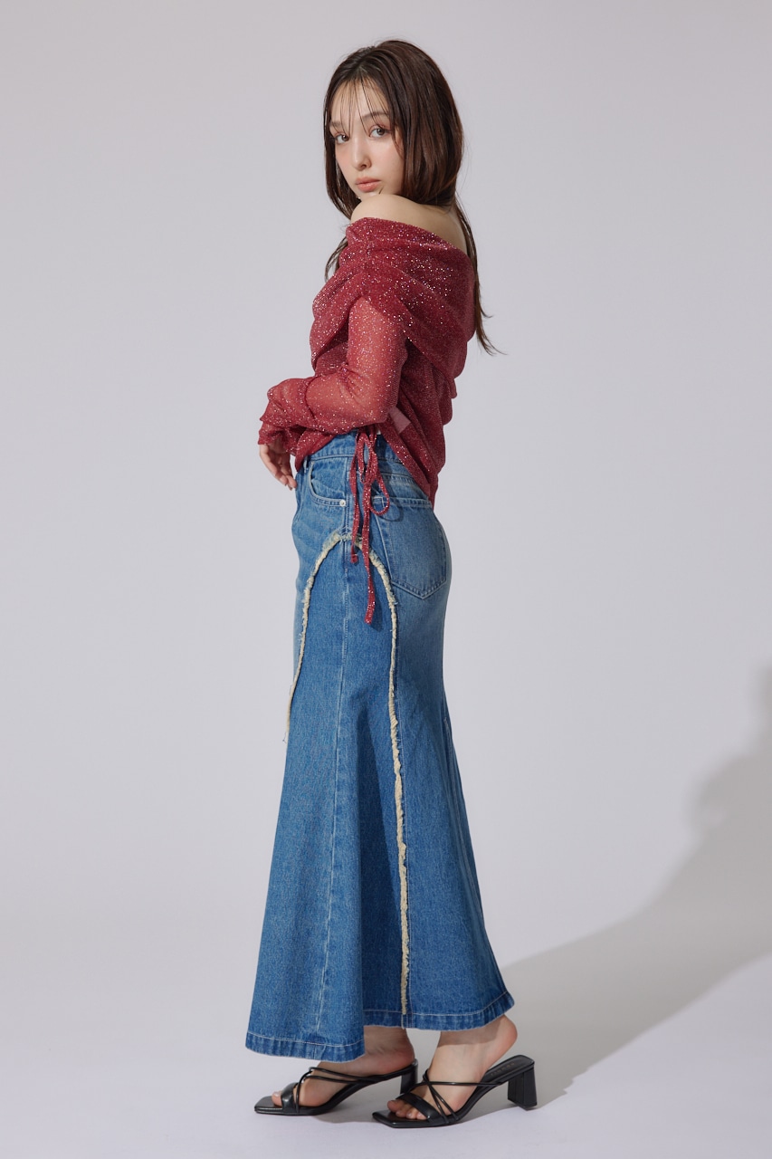 オフショルレディーラメトップス RED FREE