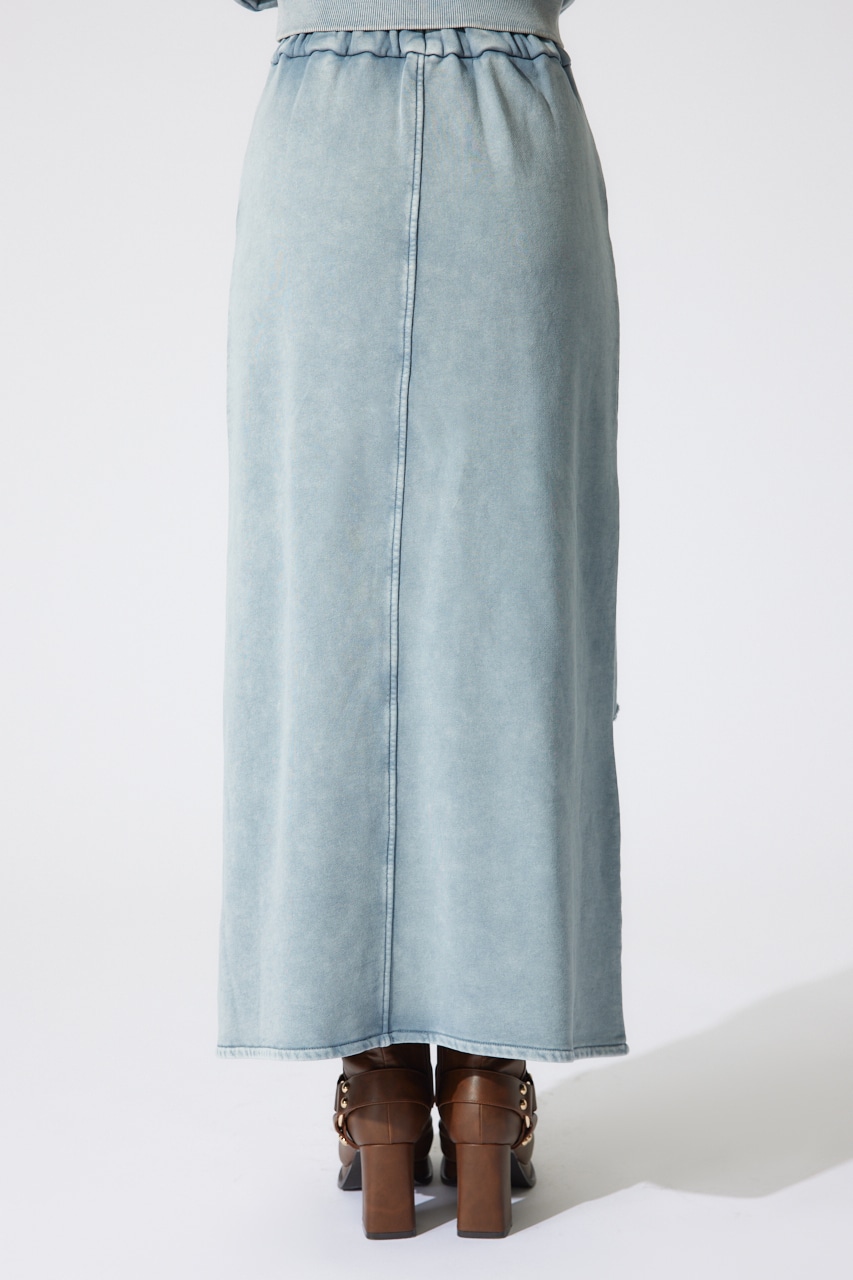 クラッシュスウェットジャストウエストスカート BLU S