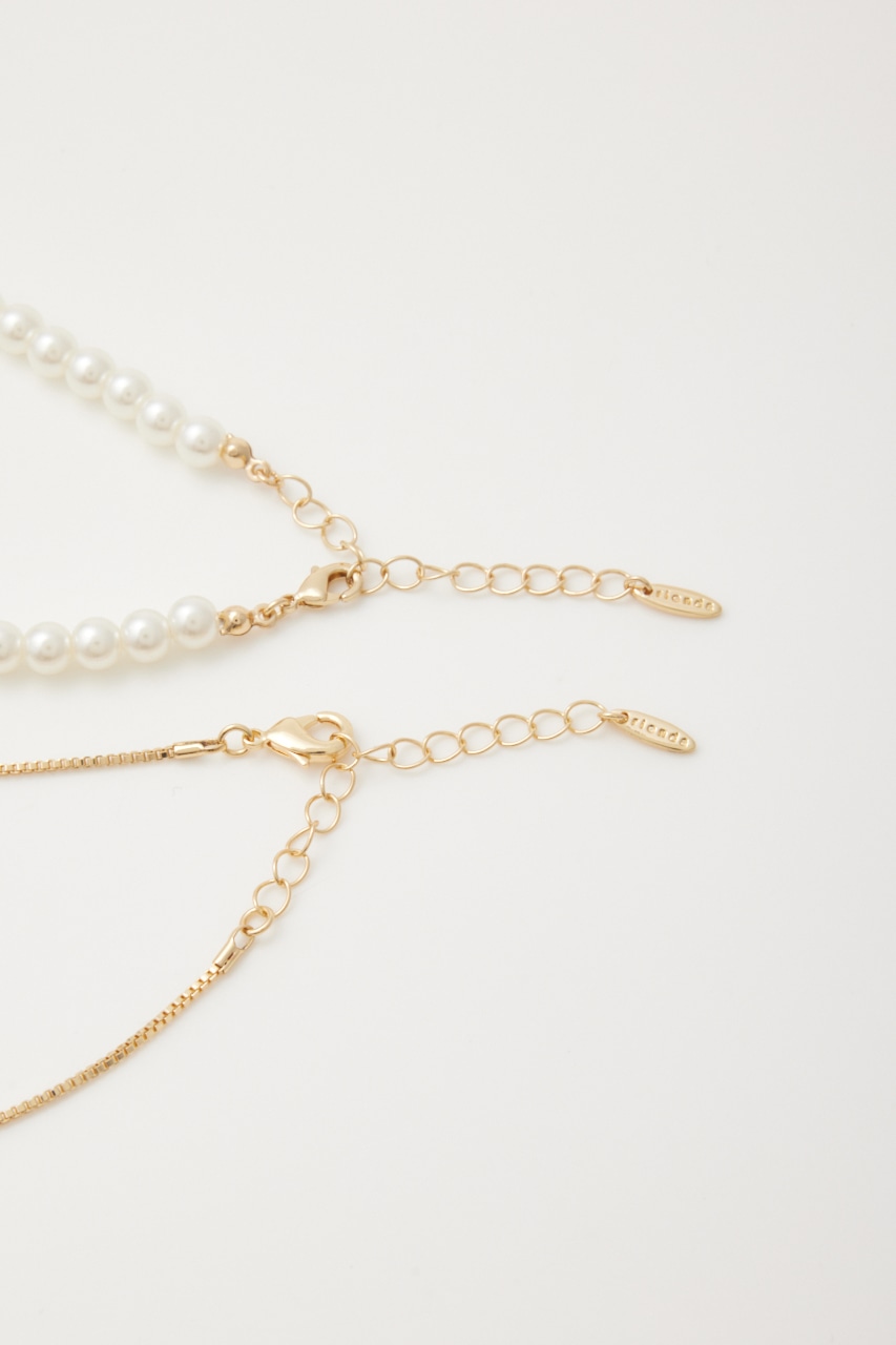 2レーンコインフェイクパールネックレス GLD FREE
