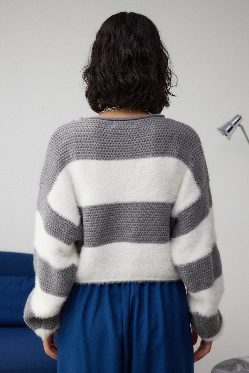 シャギーボーダープルオーバー L/GRY FREE