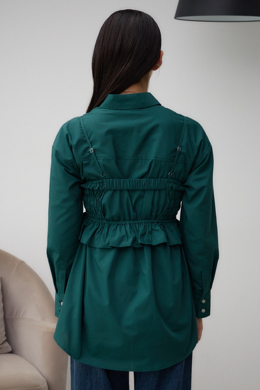 ビスチェ付きオーバーシャツ D/GRN FREE