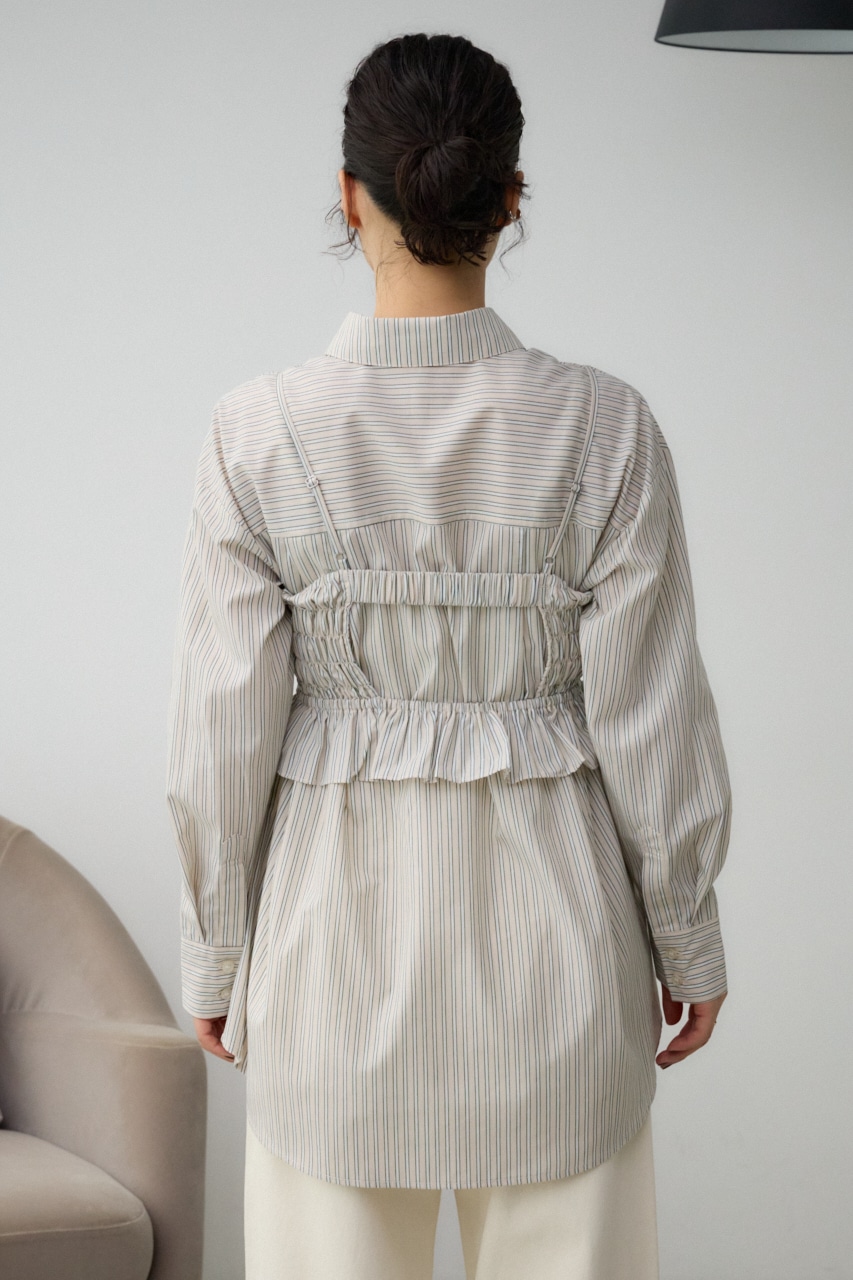 ビスチェ付きオーバーシャツ Stripe FREE