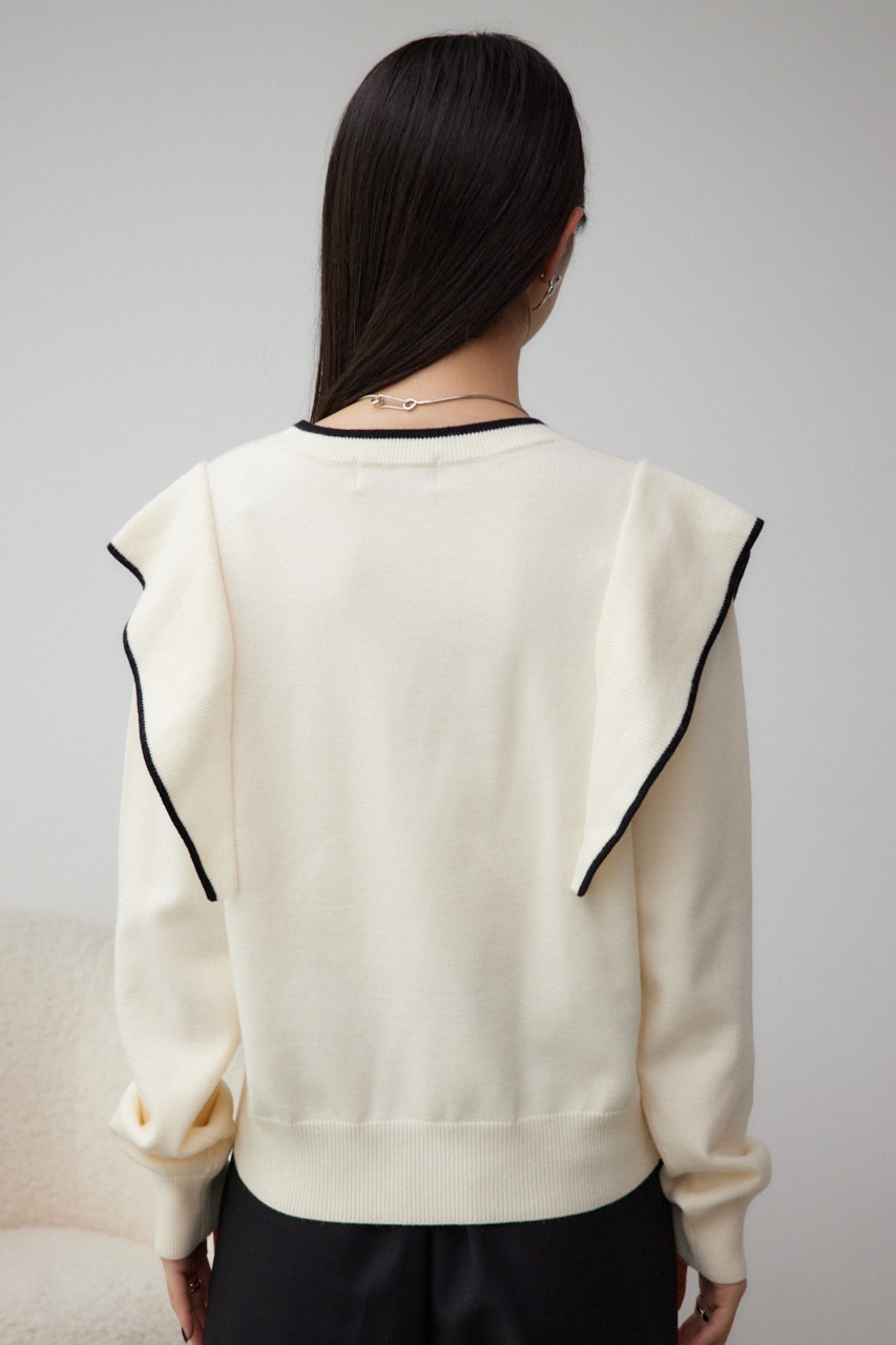 ショルダーデザインフリルニット IVOY FREE