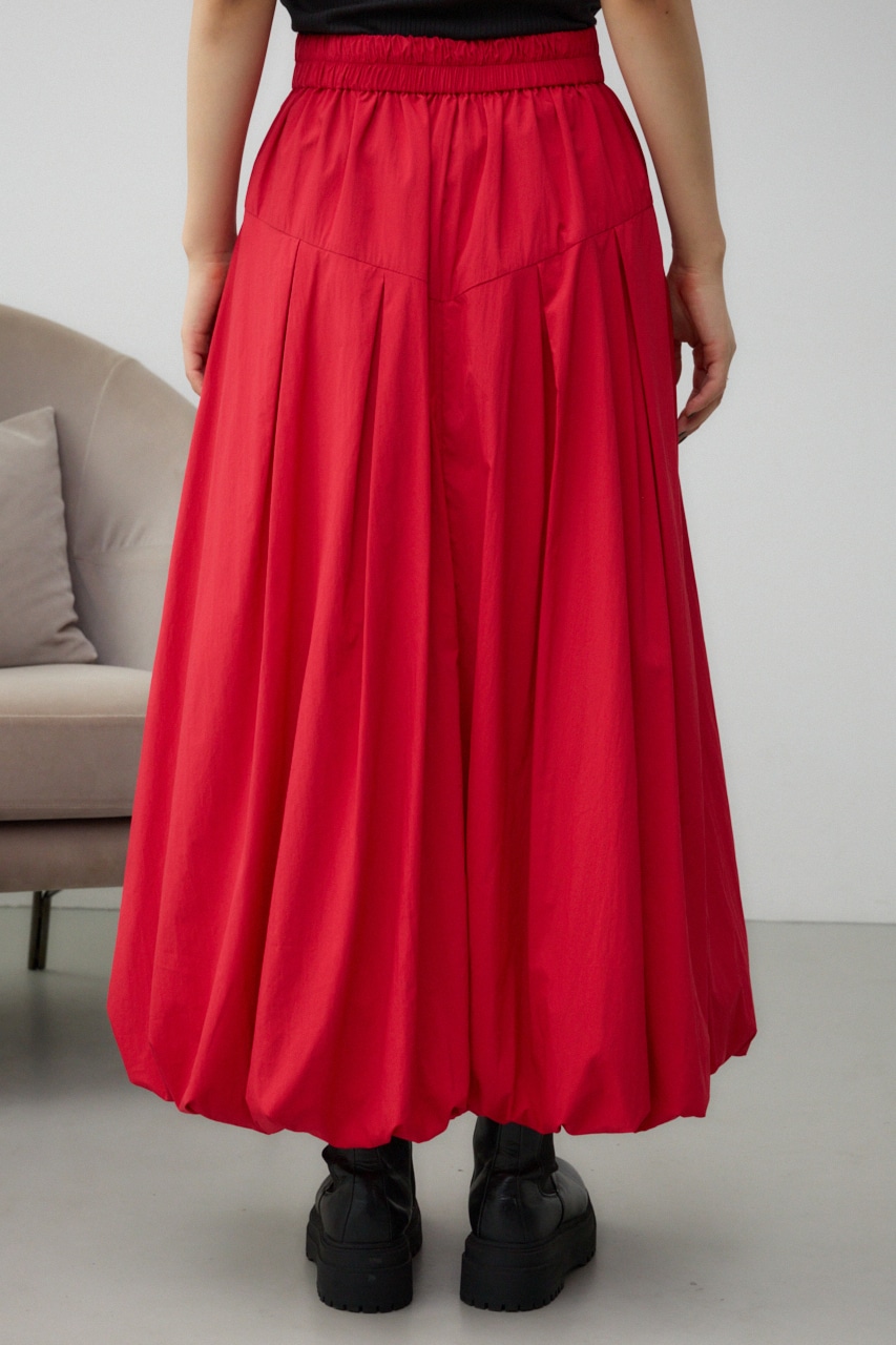 ボリュームナイロンバルーンスカート RED S