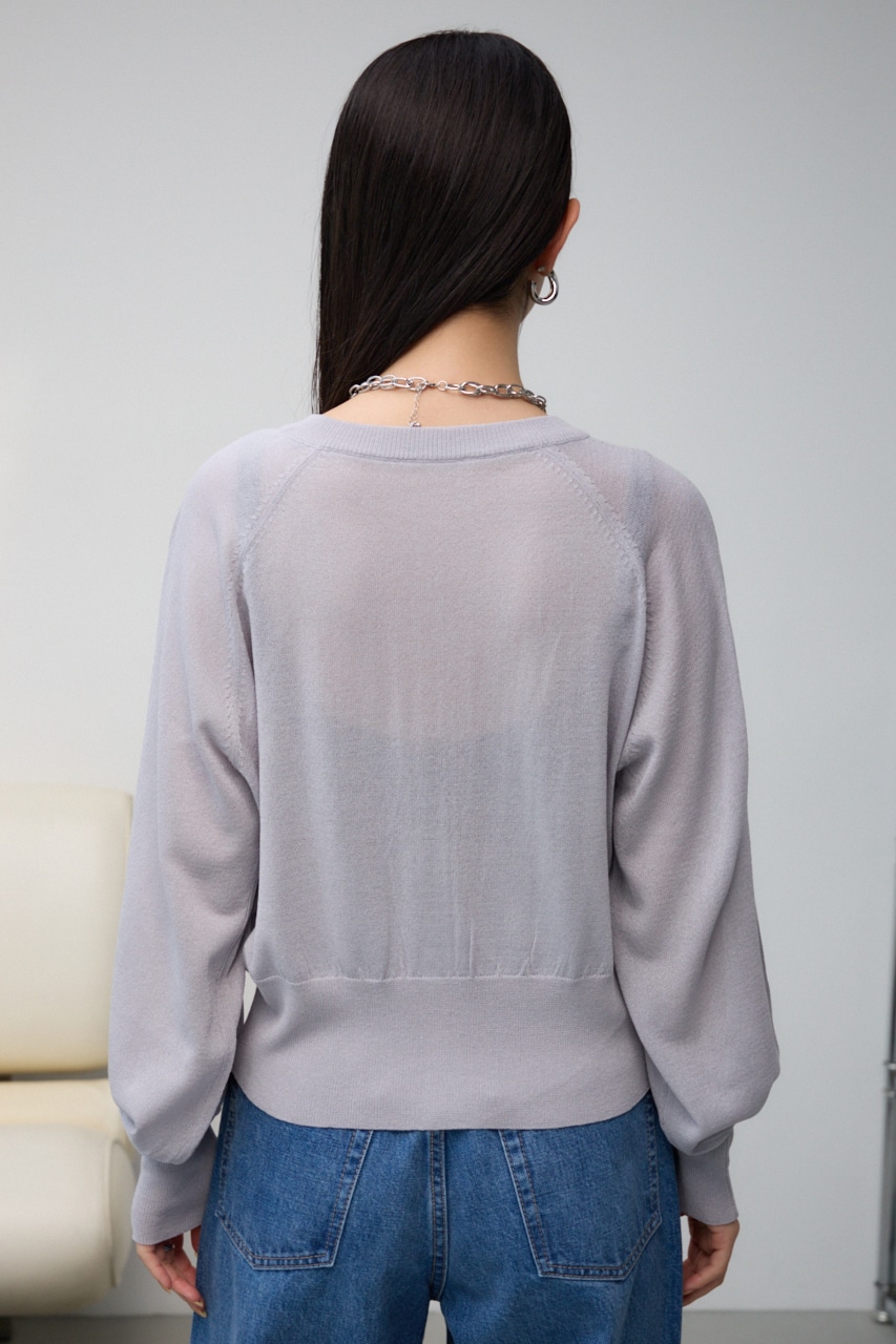 シアーニットカーディガン L/GRY FREE