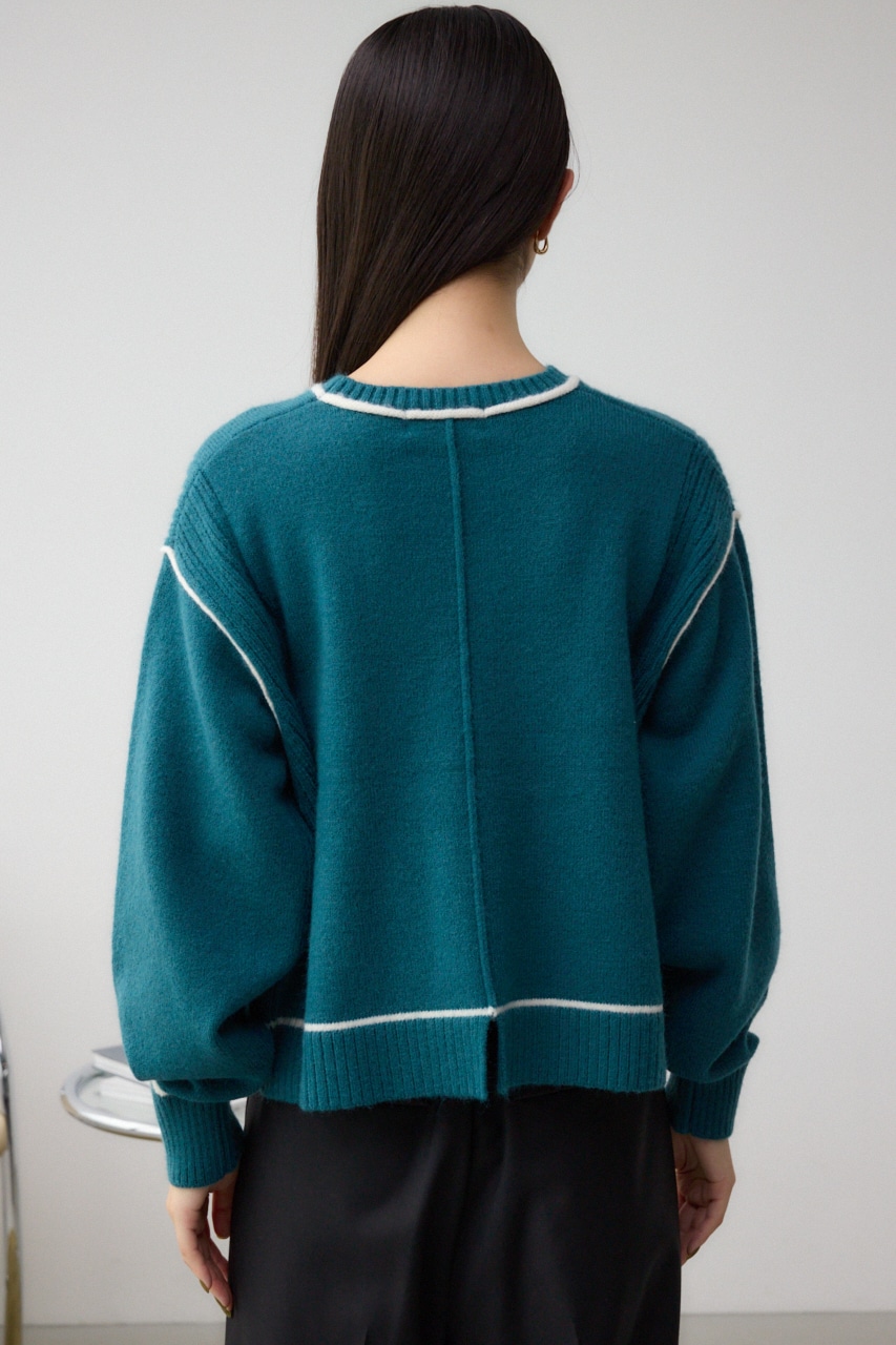 スウェットライクニットプルオーバー D/BLU FREE