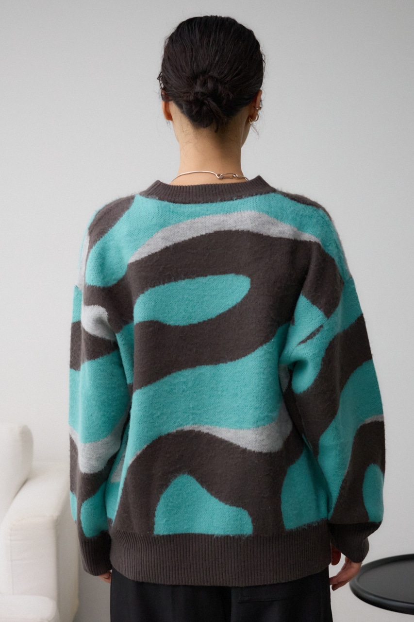 マーブルジャガードニットトップス 柄MINT FREE