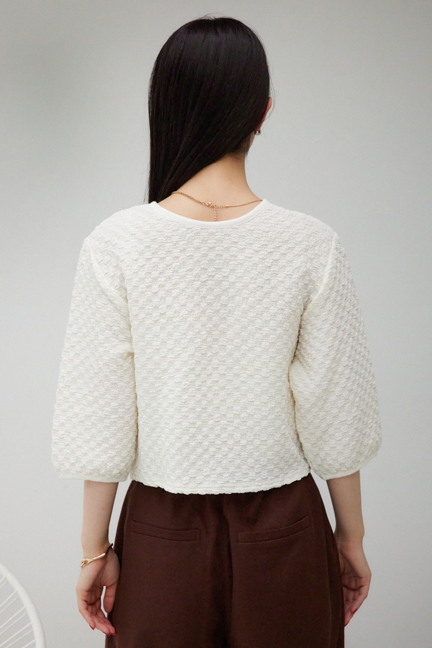 ポップコーンカットカーディガン O/WHT FREE