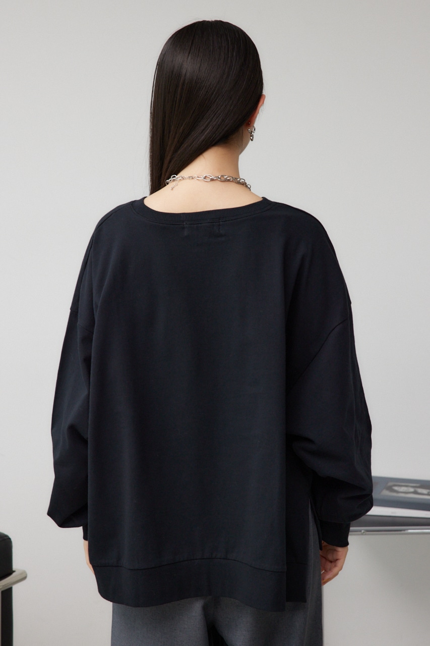 プリントウラケプルオーバー BLK FREE