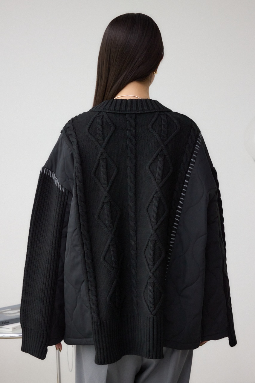 コンビネーションカーディガン BLK FREE