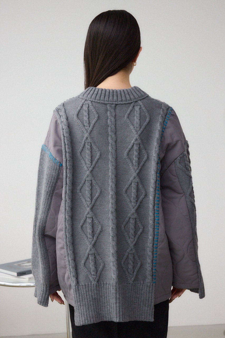 コンビネーションカーディガン GRY FREE