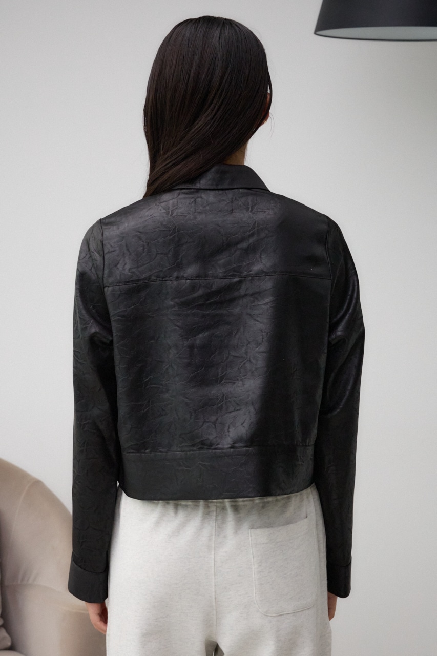 フェイクレザーシャツ BLK FREE